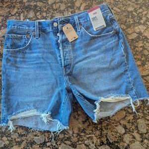Levi's Distressed Blue Jean Shorts